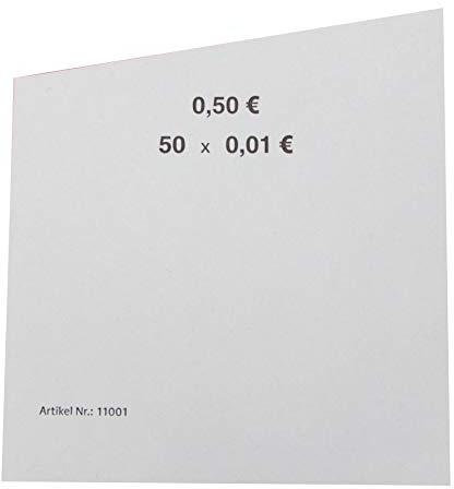 EURO Münzen Handrollpapier 1 Cent Weiß EUR Münzrollpapier Kleingeldrolle 10-50 - 100 Stück (100)