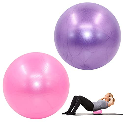 Gute 25cm Pilates Ball - Rutschfester Soft Fitness Ball mit Strohhalm für Gymnastik, Yoga, Übung, Heim, Büro, Sitzball, Reha - 2 Stück
