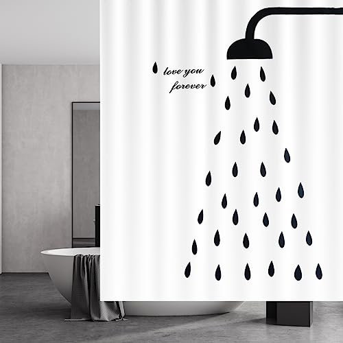 jsysj Cortina Baño, Cortina de Ducha, Cortinas de Ducha de Tela 180 x 200 cm, Cortina de Ducha Impermeable Antimoho Antibacteriano con 11 Ganchos para Ducha o Bañera en el Hogar