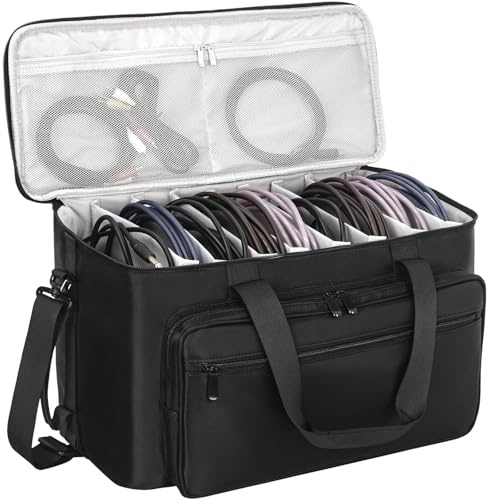 AKOZLIN Große Reise-Tasche mit abnehmbaren Trennwänden, DJ-Kabel-Organizer für Laptop, DJ-Ausrüstung, Soundinstrument und Musiker-Zubehör