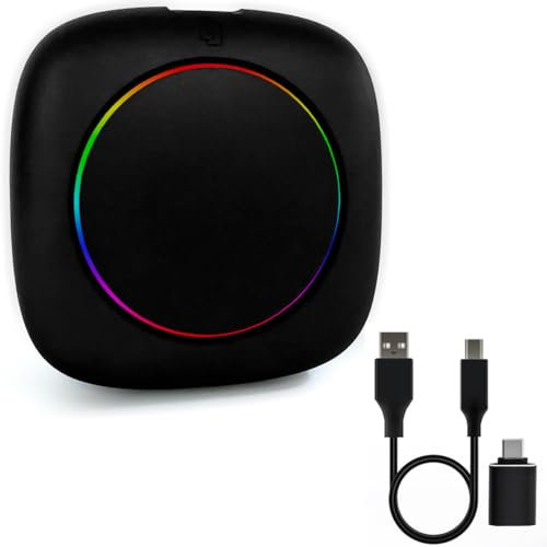 wepeculior Caja Adaptadora Inalámbrica CarPlay Android Auto GPS Incorporado,Sistema Android 11,4G WiFi/4+64GB,Plug & Play,Soporta Netflix Youtube Pantalla Dividida,HCT05 Versión Euroasiática