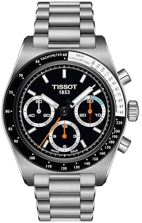 Tissot PR516 Mechanische Armbanduhr Chronograph Edelstahl 316L schwarz grau PVD Beschichtung 20 (T1494592105100), grau, sportlich