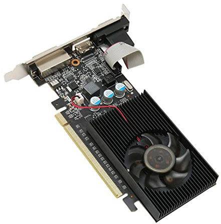 Pissente Gaming Graphics Card, DDR3 64 Bit PC Gaming Graphics Card Video Card 589MHz 1000MHz 2560x1600 Gaming Graphics Card for HD Multimedia Interface DVI VGA Interface (GT210 1GD3 64BIT)