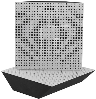 2er-Pack – Akustik-Eck-Bassfalle | 50x50x10cm | Akustikbehandlung für Aufnahmestudios | Schalldämmung - Absorption - Diffusion - Reflexion | Farbe: [x2 UNIVERSE-150mm | Weiß glänzender Kunststoff]