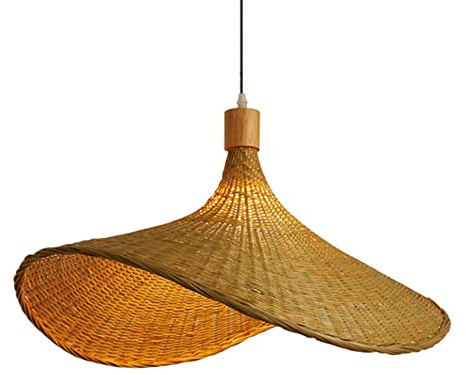 YANZHAOA Lampada A Sospensione Intrecciata in bambù Apparecchio da Soffitto con Cappello di Paglia Creativo E Personalizzato Lampada Artigianale Decorativa Giapponese del Sud-EST Asiatico Lampadario