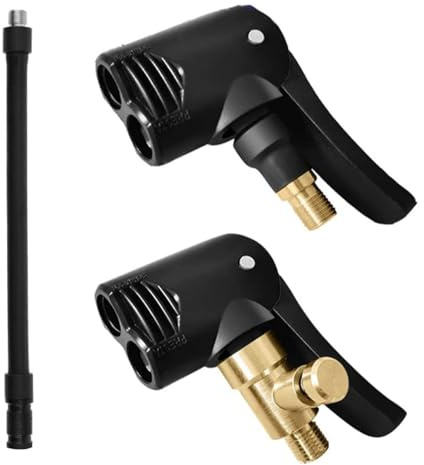 VZU Reifenfüllventil Anschluss, Reifenfüller Schlauch, Messing Französisches Ventil Adapter, 2 Reifenventil Adapter 8 MM, Schlauch für Reifenfüller 16 cm, Autoventil Adapter für Auto Fahrrad Motorrad