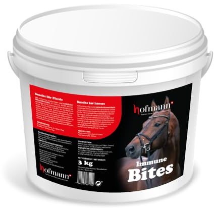 Hofmann Nutrition Immune Bites – natürliche Pferdeleckerlis für Darmgesundheit & Immunsystem – Ergänzungsfutter mit Mikronährstoffen – unterstützt die Verdauung – 3 kg Eimer