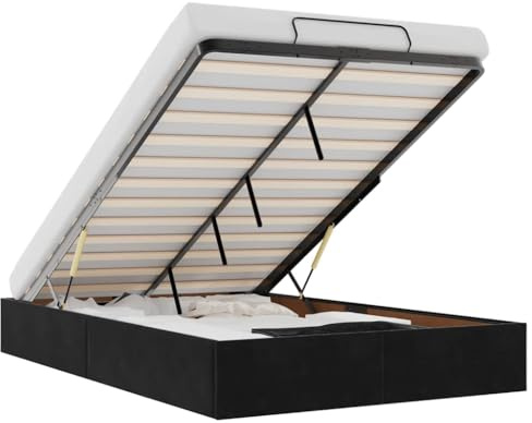 vidaXL Ottoman-Bett ohne Matratze Schwarz 120x200 cm Samt