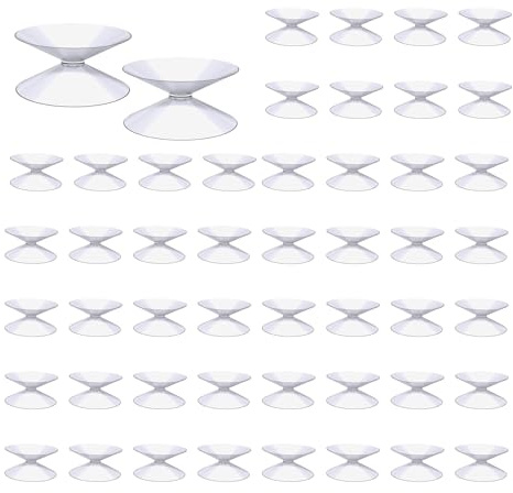 AMONENZ Aspirazione Trasparente a Doppia Faccia, 50 Pezzi 35 mm Ventose per Acquario, PVC Trasparente Ventose Piccole, per Vetri, Specchi da Tavolo, Finestre