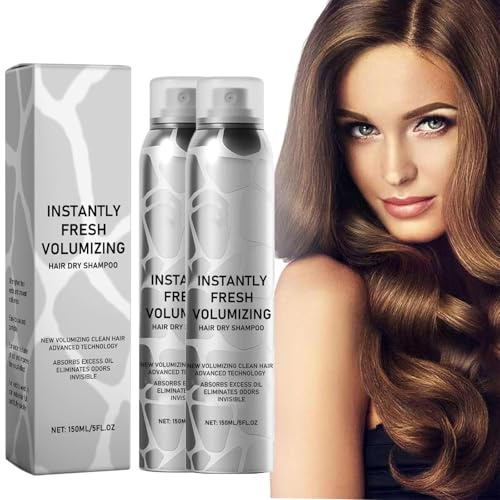 Volumizing Dry Shampoo Spray,Volumen Haar Trocken Shampoo, 𝑻𝒓𝒐𝒄𝒌𝒆𝒏 𝘀𝗵𝗮𝗺𝗽𝗼𝗼 𝙑𝙤𝙡𝙪𝙢𝙚𝙣, Natürliches 𝑻𝒓𝒐𝒄𝒌𝒆𝒏 𝘀𝗵𝗮𝗺𝗽𝗼𝗼 Volumen Spray, Erfrischend und Nicht Fettend (2PCS)