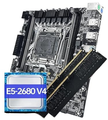 Placa Base for Juegos X99 con CPU Xeon E5 2680 V4 y DDR4 8Gx2 de 2133 MHz de Doble Canal ECC M.2 NVME for PC de Escritorio
