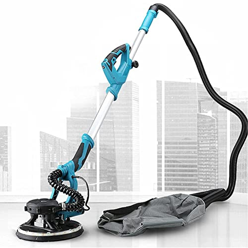 DDZJTPP Trockenbauschleifer mit Automatischem Vakuumsystem (1800W), 5-Gang Getriebe, 1000-2100RPM Teleskop Langhalsschleifer, mit LED-Licht, faltbarem Griff und Vakuumbeutel