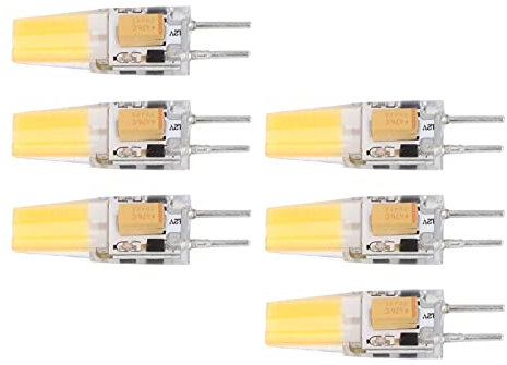 ACOGEDO Risparmio Energetico GY6.35 Bulb 6pc Set con Luce di Pannocchia AC DC12V da 5 W per Soggiorno - Bulbo della Lampada del Soffitto in Silicone con Angolo di Raggio a 360 Gradi
