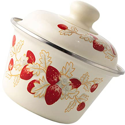 Mobestech Bol Émaillé Rétro Avec Couvercle Bassin Vintage Pour Cuisine Soupière Ancienne