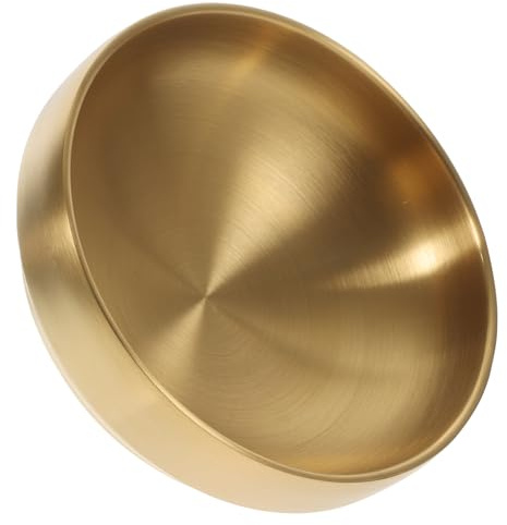 Cabilock Grand Bol de Service Acier Inoxydable à Double Couche Bol à Salade Multi Fonctionnel pour Cuisine pour Pâtes Salades et Céréales Couleur Dorée