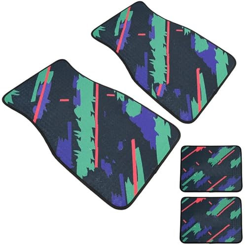 Autoteppich 4 Teile/Satz Konfetti Stoff Matte Plüsch Teppich Teppich Anti-Rutsch Fußmatten JDM Auto Matten Pad Protector Autofußmatten-Set(HKS Plush-Multicolor)