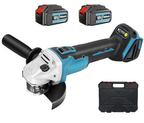 Akku Winkelschleifer Kabellos，Ersatz für Makita Akku 18V,Ersatz für DGA504Z，mit 2× 5.5Ah Akkus & Ladegerät,Neues Upgrade Akku Flex Trennschleifer 125mm,9000U/min, für Präzises Trennen und Schleifen