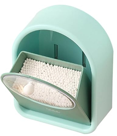organizadora de maquillaje, estuche transparente para bastoncillos de