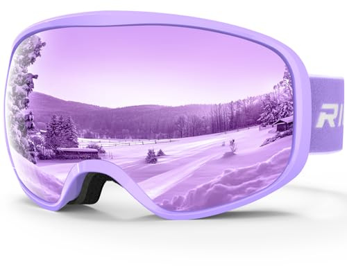 RIOROO Maschera da Sci Bambino 3~14 Anni Occhiali da Sci Maschera Sci Bambino Occhiali Sci 100% Anti UV Anti Nebbia anti-vento antipolvere, OTG per Ragazzo Ragazza Sci Snowboard Sport Invernali