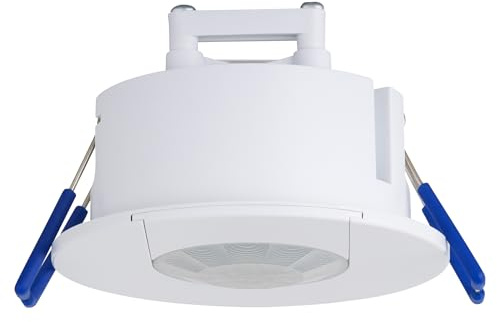 SEBSON Recessed Motion Sensor - Range 8m/360°, Programmable PIR Sensor, LED Suitable 600W, Ceiling Mounting, Cut-Out Ø63-68mm, Motion Detector, 3-Wire