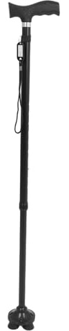 SEWOART Bastón Plegable Ajustable de Aleación de Aluminio Ligero con Base Antideslizante y Cuatro Puntas, Bastón Portátil para Personas Mayores, Soporte Seguro para Hombres y Mujeres
