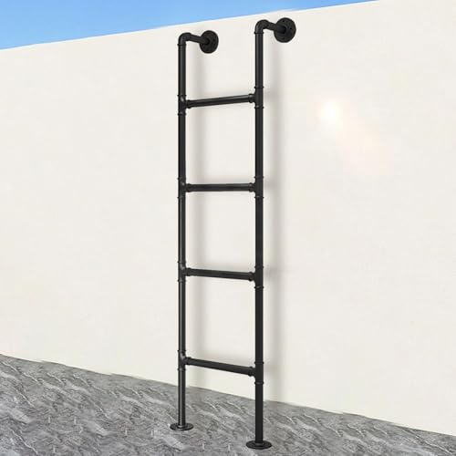 Heavy Duty ferro battuto seminterrato Egress Scaletta 4/5/8 pioli Parete Fuoco Escape & Letto a Castello Scaletta 45/55/65/70 Pollici Finestra Soluzione di Accesso Sicuro