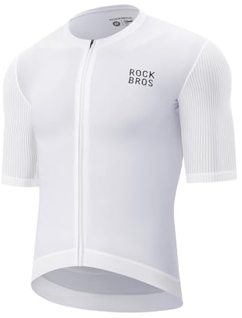 ROCKBROS Fahrradtrikot Radtrikot Kurzarm Herren, Schnelltrocknend Jersey | Atmungsaktives Cycling Trikot Jersey Fahrradbekleidung mit 3 Rückentaschen für Sommer MTB Outdoor