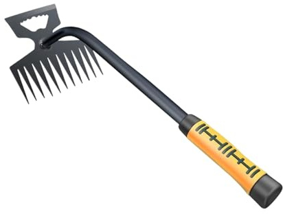 F Fityle Attrezzo per estirpare Le Erbacce, rastrello Manuale per Erbacce con Impugnatura ergonomica, Strumento Multifunzionale per sradicare Erbacce per, 11 Dente