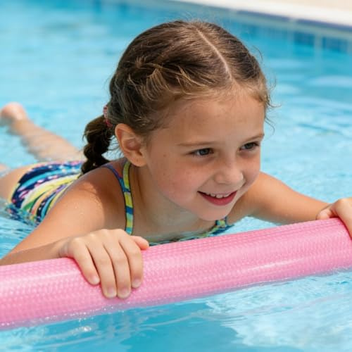 Schwimmnudel Poolnudel, Stark Flexibel Schaumstoff Schwimmhilfe, Schwimmstange Pool Wassernudel, Leicht Schwimmnudel Float Spielzeug für Pool, Strand & Wasserspiele (Pink)