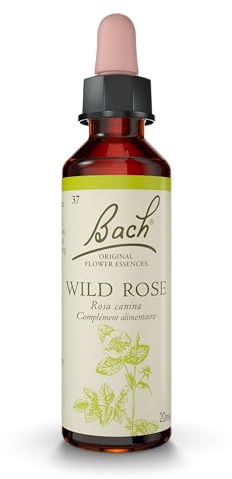 Fleurs de Bach Original, Wild Rose, No 37, pour plus d'ambition, aide à retrouver de l'intérêt. Elixir floral naturel pour le bien-être émotionnel. Compte-Gouttes 20ml, Vegan