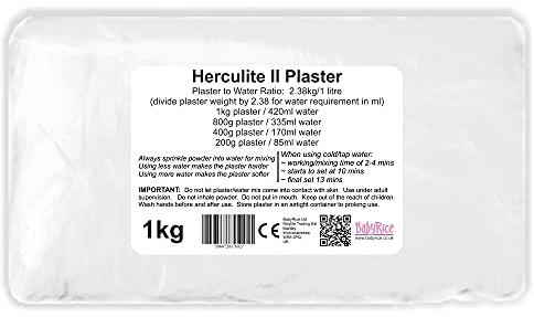 BabyRice Herculite II Casting Plaster for Moulds Material Powder - just add Water 1kg