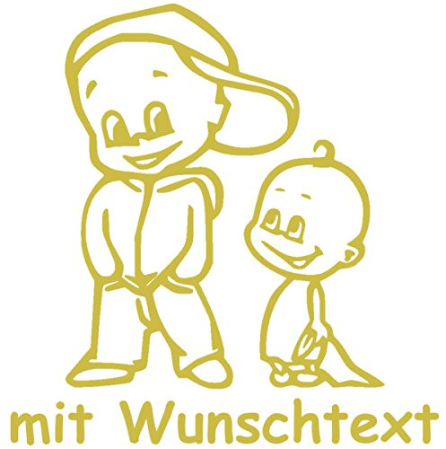 Babyaufkleber Autoaufkleber für Geschwister mit Wunschtext - Motiv Z38-JJ (16 cm)