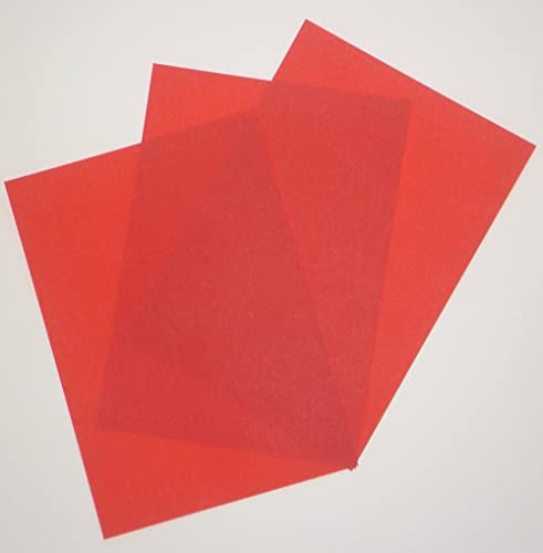 25 Blatt DIN A6 Transparentpapier Zanders Spectral 100g/m² Farbe rot transparent exzellente Durchsicht, sehr gute Qualität, mögliche Verwendung: Einladungen, Visitenkarten, Einlegeblätter für Alben, Fotoalben, Gutscheine, Fensterbilder, Bastelarbeiten und vieles mehr