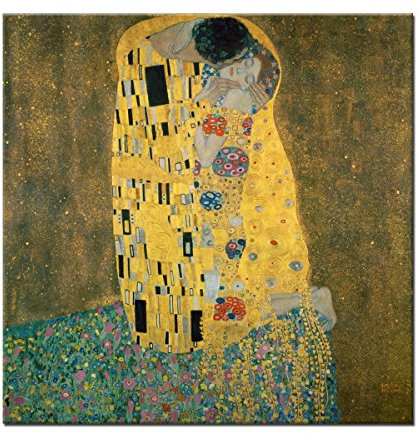 WANDKINGS Leinwandbild Der Kuss von Gustav Klimt / 60 x 60 cm/auf Keilrahmen
