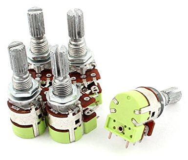 sourcing map 5Stk Stereo B20K 20K Ohm Linear Kegel Volume Kontrolle Potentiometer Schalter DE de