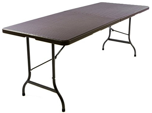 Nexos Klapptisch 183 x 76 x 74 cm Partytisch Catering Gartentisch klappbar Campingtisch bis 170 kg stabil robust Wetterfest 18,5 kg Tragegriff weiß braun schwarz Farbe wählbar (Braun)