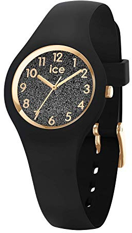 Ice-Watch - ICE glitter Black Numbers - Svart damklocka med silikonband - 015347 (extra Small)