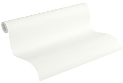 Esprit PVC-freie Vliestapete Eco Wallpaper Ökotapete Uni 10,05 m x 0,53 m grau weiß Made in Germany 365282 36528-2