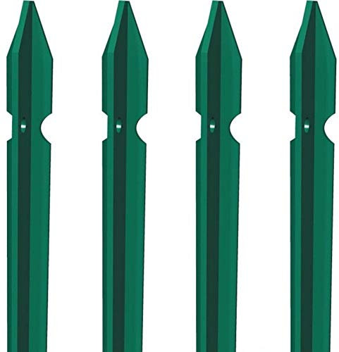 Poste de hierro plastificado verde para vallas de malla metálica (150 cm)