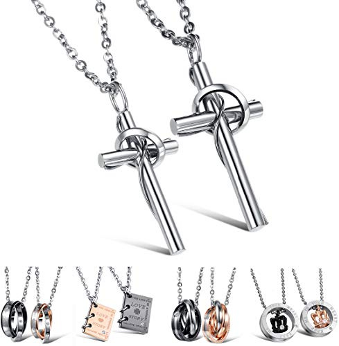Kim Johanson Edelstahl Pärchen Halsketten *Verschiedene Motive & Farben* in Roségold, Gold & Silber Freundschaftskette, Geschenk, Glücksbringer, Schmuck, Kette inkl. Schmuckbeutel