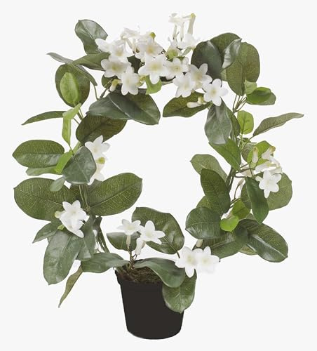 artplants.de Kunstblume Kranzschlinge Altay, weiß, 40cm - Kunstpflanze Stephanotis