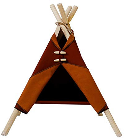 Vinnykud Hundezelt Katzenzelt Tipi Abnehmbar und Waschbar Tipi Zelt für Haustiere Multifunktional Wasserdicht Katzentipi Reversibel Zelttuch 55X52.5X72cm