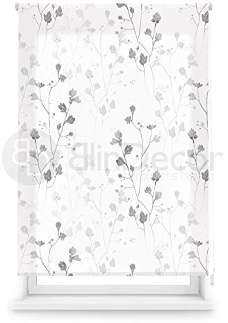 Blindecor Flores | Estor Enrollable Translúcido con Estampado Impresión Digital | Modelo Bloom | 110 x 180 cm (ancho por alto) Tamaño de la Tela 107 x 175 cm | Estores para Ventanas
