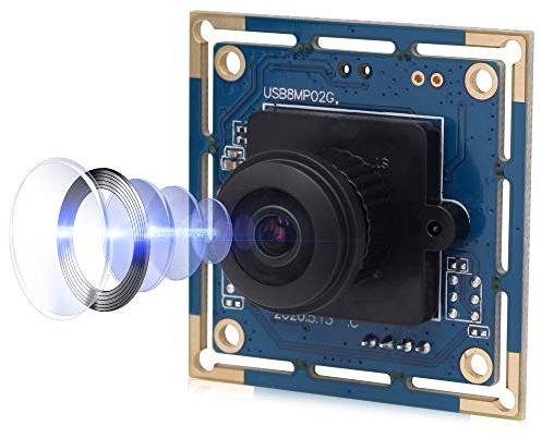 Svpro 8MP USB Kamera für Computer, 1080P HD USB Kamera Modul 1/3.2 CMOS IMX179 Mini UVC USB2.0 Webcam Board mit 1m Kabel für Windows,Linux,Android,Mac OS, 180 Grad Fisheye Objektiv