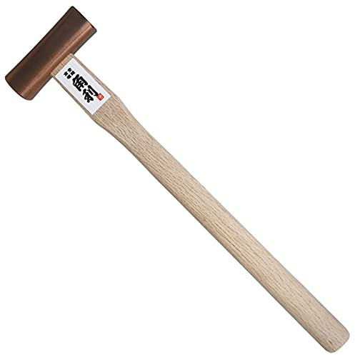 KAKURI Chisel Hammer 8 oz (225g) Professional Japanese Woodworking Carpenter Hammer for Chisel, Plane, Nail, Heavy Duty Japanese Carbon Steel Bronze Plated Square Head, Made in JAPAN