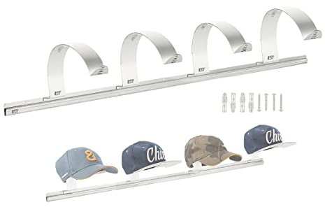 LST al Edelstahl Klemmleiste mit 4 Cap-Halter Schirmmützenhalterung Mützen