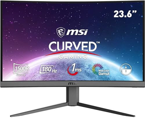 MSI G24C4 E2 - Monitor Curvo Gaming de 23.6 FHD (1920 x 1080) Panel VA, 180Hz / 1ms, Curvatura 1500R, Color Negro