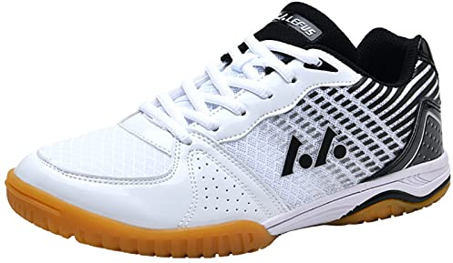 Zapatillas De Tenis De Mesa Unisex Adulto A Prueba De Resbalones Ligero Transpirable Suave Interior,Negro,44 EU