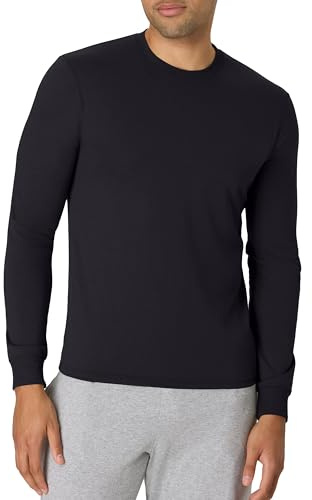 Hanes Originals långärmad T-shirt för män, lätt treblandad jerseytröja för män, finns i lång modell, Svart, M