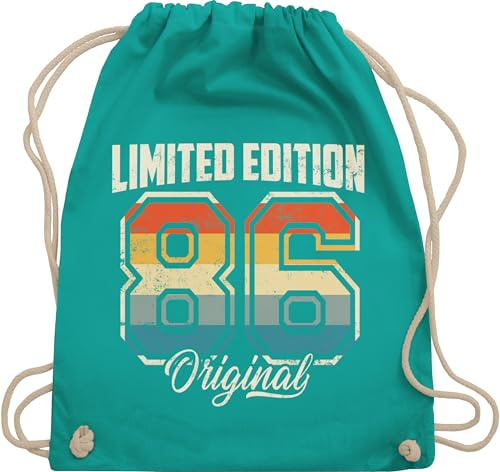Turnbeutel Rucksack - 40. - Limited Edition 1986 Original I Vierzigster Geburtstag I 40 Geburtstag - Unisize - Türkis - geschenkideen für frauen ab geschenkideen+für+frauen+ab+40 40er 1984 beutel